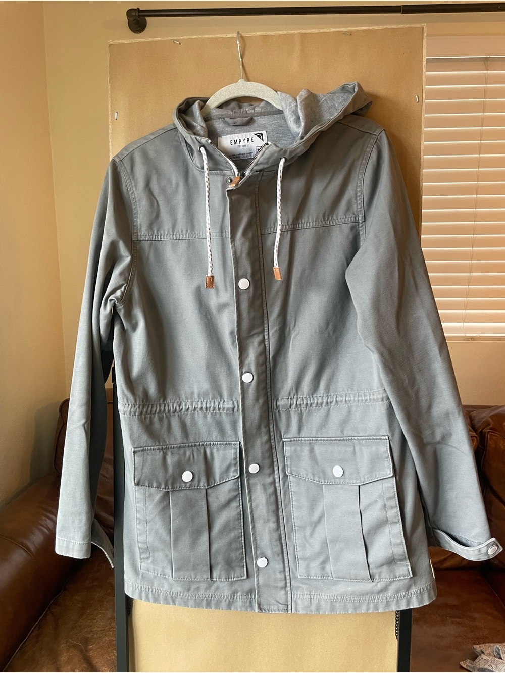 Empyre Men's Hooded Field Jacket in Gray